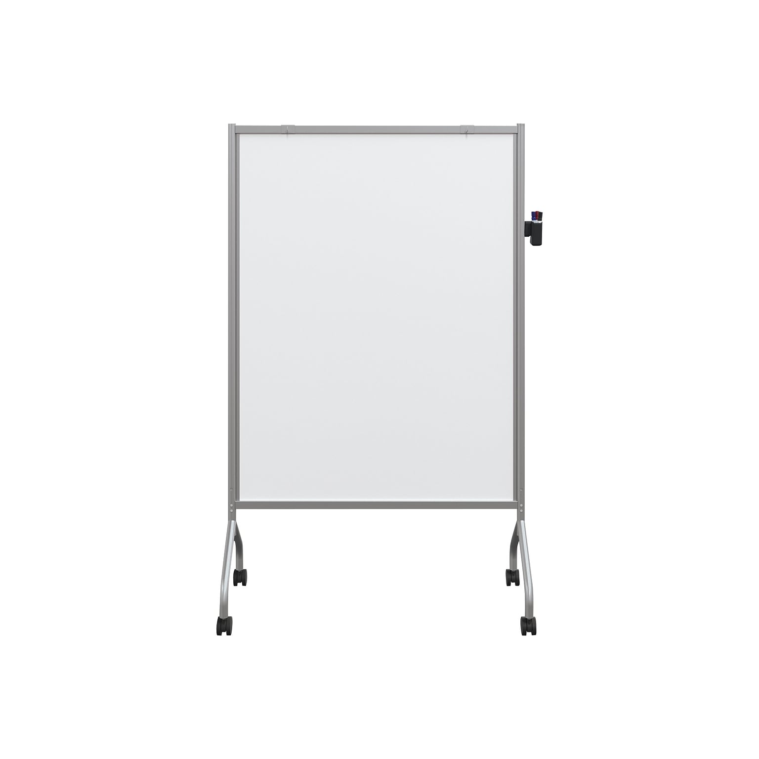 Essentials by Balt Mobile Magnetic Dry-Erase Whiteboard, Anodized Aluminum Frame, 6 x 4 (62542)