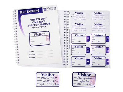 C-Line Times Up! Sticker Name Tags/Labels, White/Blue, 150/Box (97009)