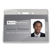 Baumgartens SICURIX Proximity ID Badge Holders, Clear, 50/Pack (47810)