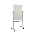 Essentials by MooreCo Lumina Laminate Dry-Erase Mobile Whiteboard, Anodized Aluminum Frame, 40 x 30 (62382)