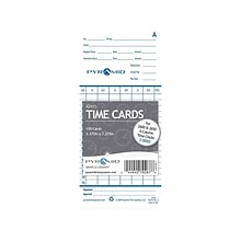 Pyramid Time Cards for 2600, 2650, 2650Pro, 6200 and 6400 Time Clocks, 100/Pack (42415)