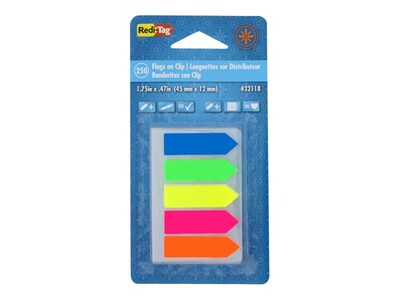 Redi-Tag Arrow Flags, Assorted Colors, 0.47" Wide, 50 Flags/Pad, 5 Pads/Pack (32118)