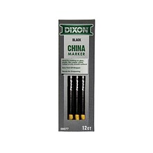 Dixon Phano China Markers, Bold Tip, Black, Dozen (00077)