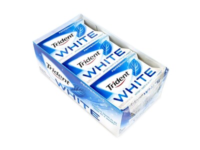Trident White Sugar Free Peppermint Gum, 16 Pieces/Pack, 9/Pack (209-02451)