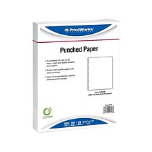 Printworks® Professional 8.5 x 11 19-Hole Punched Specialty Paper, 20 lbs., 92 Brightness, 2500 Sh