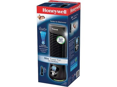 Honeywell QuietSet 12.99"H 4-Speed Tower Fan, Black (HTF210B)