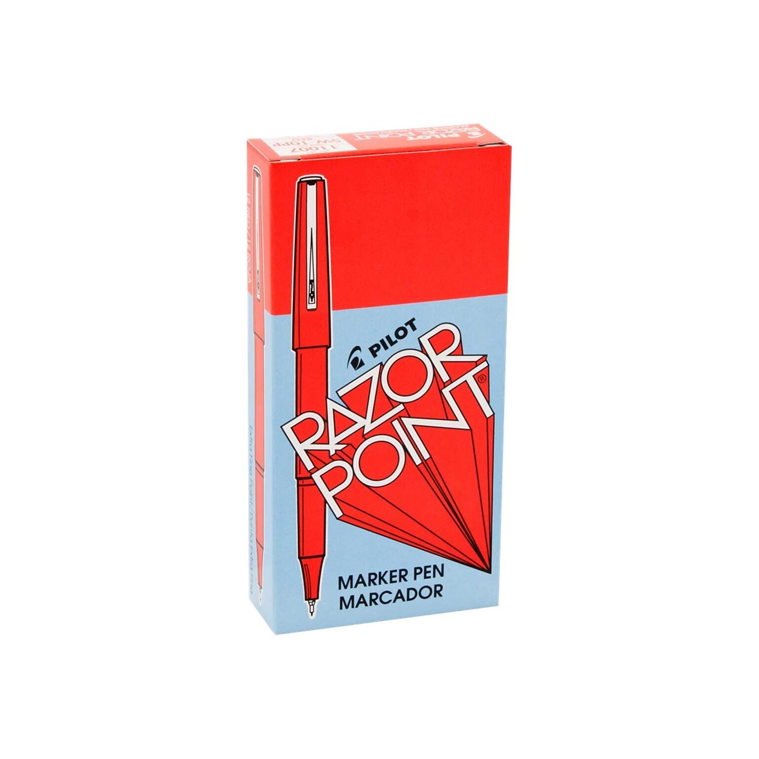 Pilot Razor Point Marker Pens, Ultra Fine Point, Red Ink, Dozen (11007)