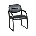 Work Smart FL Series Leather Back Guest Chair, Black (FL1055-U6)