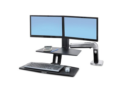 Ergotron WorkFit-A Dual Adjustable Aluminum Desk Converter (24-392-026)