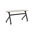 HON Multi-Purpose Table, Flip Base, 60W, Light Gray Laminate, Black (BSXBMPT6024PQ)