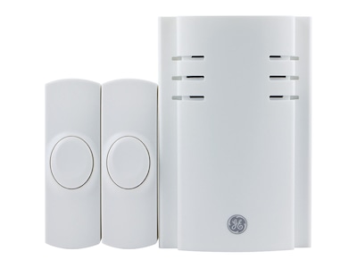 GE 19300 Wireless Door Chime with 8 Sounds, White (JAS19300)