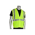 Protective Industrial Products Zipper Safety Vest, ANSI Class R2, 2XL, Hi-Vis Lime Yellow (302-MVGZ-