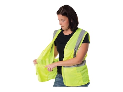 Protective Industrial Products High Visibility Sleeveless Safety Vest, ANSI Class R2, Lime Yellow, 2XL (302-MVGZ4PLY-2X)