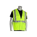 Protective Industrial Products High Visibility Sleeveless Safety Vest, ANSI Class R2, Lime Yellow, 3
