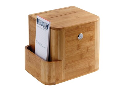 Safco Bamboo Locking Wood Suggestion Box, Natural (4237NA)