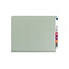 Smead End Tab Pressboard Classification Folders with SafeSHIELD Fasteners, Letter Size, Gray/Green,