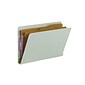 Smead End Tab Pressboard Classification Folders with SafeSHIELD Fasteners, Legal Size, 2 Dividers, Green/Gray, 10/Box (29810)