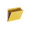 Smead End Tab Pressboard Classification Folders with SafeSHIELD Fasteners, Letter Size, Yellow, 10/B