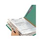 Smead End Tab Pressboard Classification Folders with SafeSHIELD Fasteners, Letter Size, Green, 10/Box (26785)