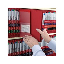 Smead End Tab Pressboard Classification Folders with SafeSHIELD Fasteners, Letter Size, Bright Red,