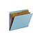 Smead End Tab Pressboard Classification Folders with SafeSHIELD Fasteners, Letter Size, Blue, 10/Box