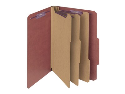 Smead Pressboard Classification Folders with SafeSHIELD Fasteners, 3 Expansion, Legal Size, 3 Divid