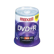 Maxell 639016 16x DVD+R, Silver, 100/Pack