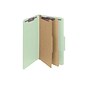 Smead Pressboard Classification Folders with SafeSHIELD Fasteners, Legal Size, 2 Dividers, Gray/Green, 10/Box (19076)