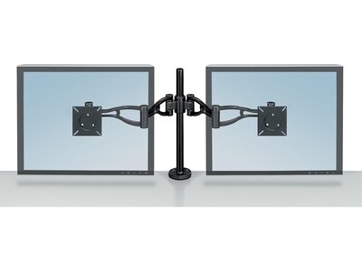 Fellowes Professional Series Depth Adjustable Dual Monitor Arm, Up to 32, Black (8041701)