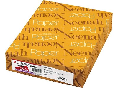 Neenah Paper Classic 8.5W x 11L Writing Papers, 24 lbs., 97 Brightness, 500/Ream (06051)