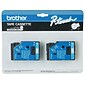 Brother P-touch TC-22 Laminated Label Maker Tape, 1/2" x 25-2/10', Blue on White, 2/Pack (TC-22)