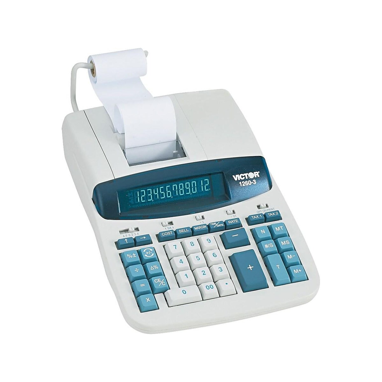 Victor 1260-3 12-Digit Desktop Calculator, Gray