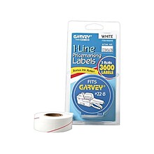 Garvey Labels, 1-Line, White, 3 Rolls/Pack (090944)