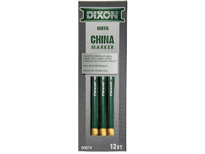Dixon Phano Bold Tip China Markers, Green, Dozen (00074)