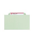 Smead Pressboard Classification Folders with SafeSHIELD Fasteners, Legal Size, 3 Dividers, Gray/Gree