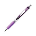 Pentel EnerGel RTX Retractable Gel Pens, Medium Point, Purple Ink, 3/Pack (BL77BP3V)