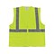 Protective Industrial Products High Visibility Zipper Safety Vest, ANSI Class R2, Hi-Vis Lime Yellow