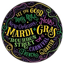 Amscan Mardi Gras Good Times Paper Plates, 9, 2 Pack (752220)