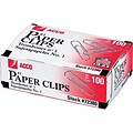 ACCO Economy #1 Paper Clips, Silver, 100/Box (A7072380)