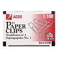 ACCO Economy #1 Paper Clips, Silver, 100/Box (A7072380)