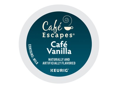 Cafe Escapes Café Vanilla Coffee, Keurig® K-Cup® Pods, 24/Box (6812)