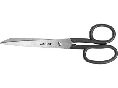 Westcott Kleencut 8 Stainless Steel Standard Scissors, Pointed Tip, Black (19018)
