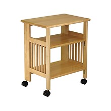 Winsome Mission 2-Shelf Wood Mobile Printer Stand with Lockable Wheels, Natural (81628)