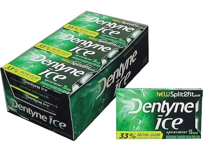 Dentyne Ice Sugar Free Gum, Spearmint, 9/Box (31500)