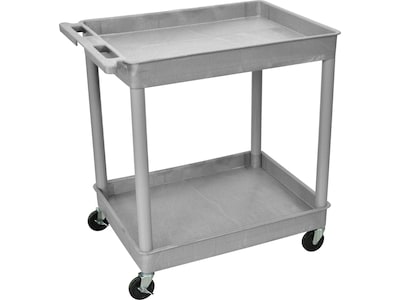 Luxor 2-Shelf Laminate Utility Cart, Gray (TC11-G)