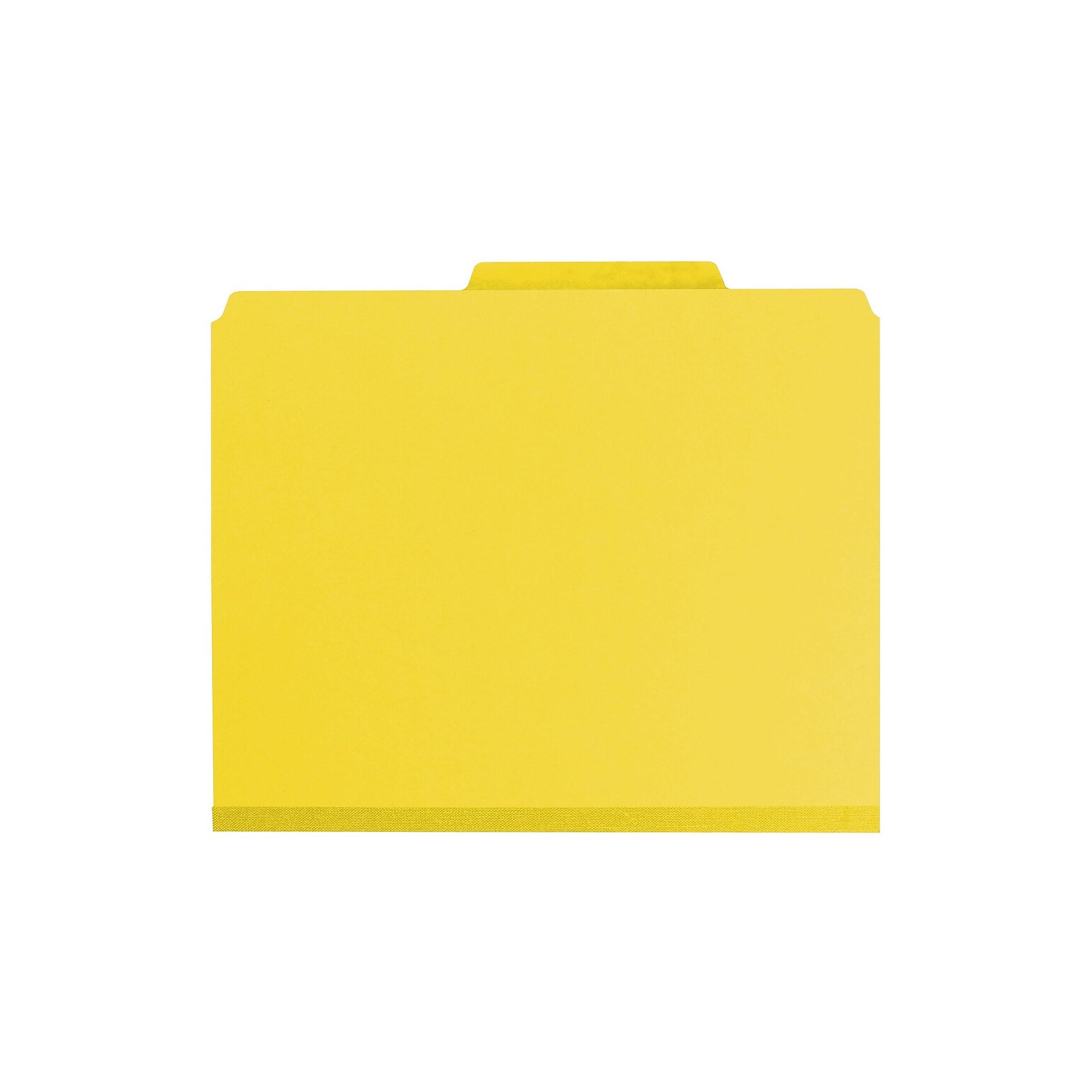 Smead Pressboard Classification Folders with SafeSHIELD Fasteners, 2 Expansion, Letter Size, 2 Dividers, Yellow, 10/Box (14084)