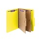 Smead Pressboard Classification Folders with SafeSHIELD Fasteners, 2" Expansion, Letter Size, 2 Dividers, Yellow, 10/Box (14084)