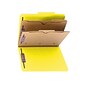 Smead Pressboard Classification Folders with SafeSHIELD Fasteners, 2" Expansion, Letter Size, 2 Dividers, Yellow, 10/Box (14084)