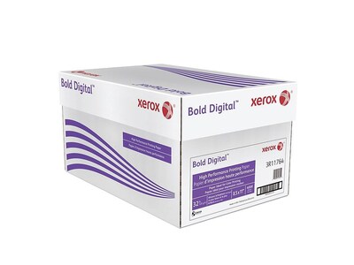 Xerox Bold Digital 8.5"W x 11"L Color Copy Paper, 32 lbs., 100 Brightness, 500 Sheets/Ream, 8 Reams/Carton (3R11764)