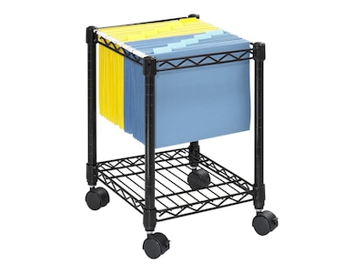 Safco Metal Mobile File Cart with Lockable Wheels, Black (5277BL)